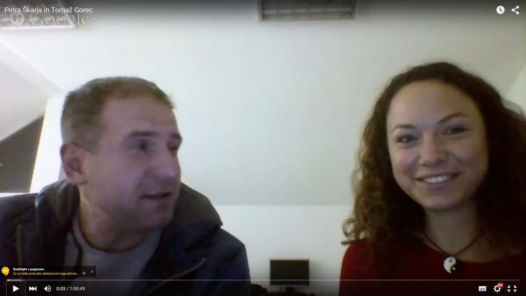 Petra Škarja in Tomaž Gorec v spletnem seminarju